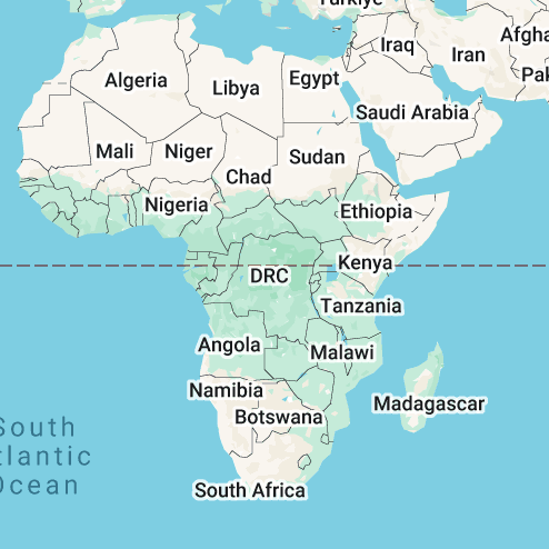 Malawi shown on the African continent