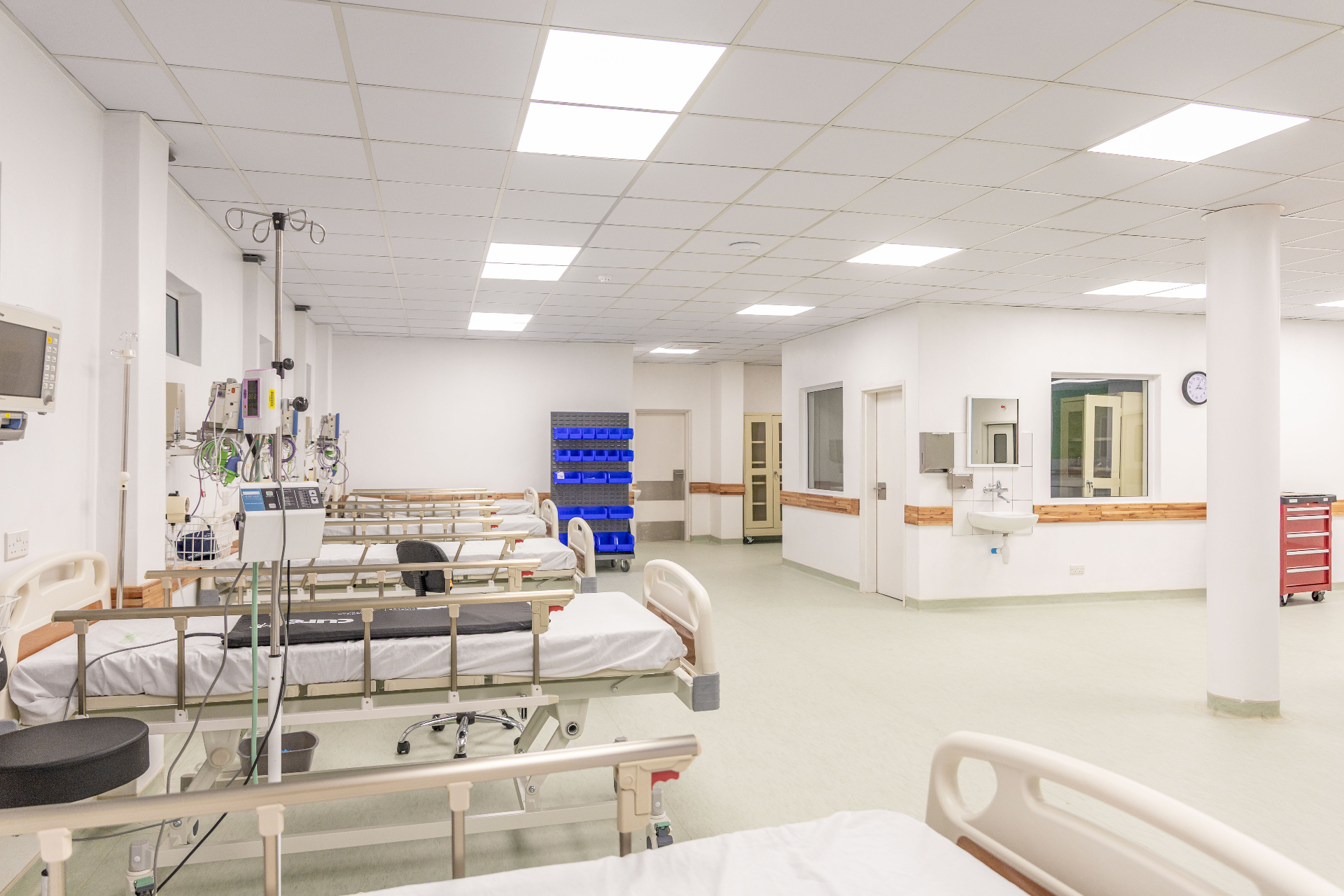 CURE Malawi recovery ward with hospital beds and monitoring equipment